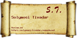 Solymosi Tivadar névjegykártya